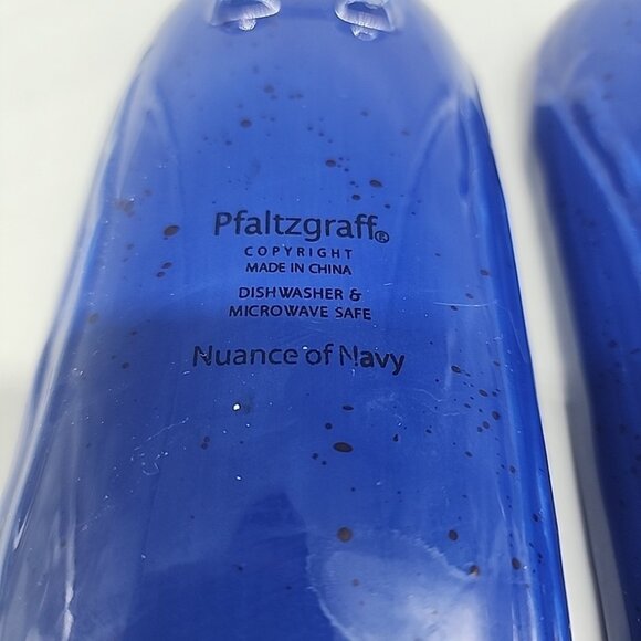 Pfaltzgraff Set Of 2 Corn On The Cob Holders Dishes Nuance Navy Blue Ceramic - Picture 3 of 4